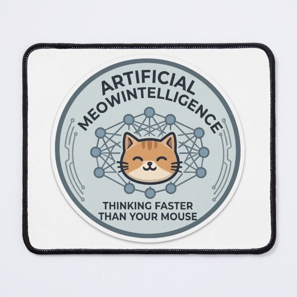 Item preview, Funny AI Cat Gift Artificial Meowintelligence Thinking  Faster Than Your Mouse Machine Learning Cat Shirt designed and sold by Dev Mode.