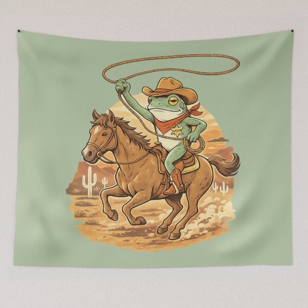 Item preview, Sheriff Frog - Brave Between Cacti And Desert Sand designed and sold by iamdesigns14.