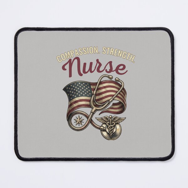 Item preview, Compassion Strength Nurse USA Flag designed and sold by laughingshirts.