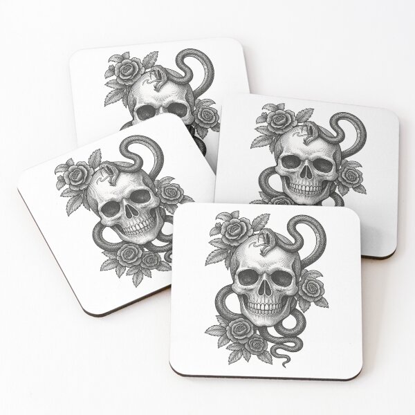 Item preview, Gothic Skull and Snake. designed and sold by HorrorInkStudio.