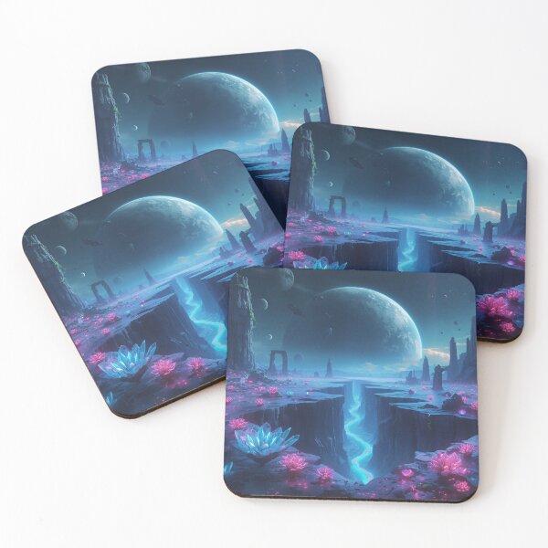 Item preview, Bioluminescent Celestial Rift Alien Fantasy Landscape designed and sold by Luminous Wilds.