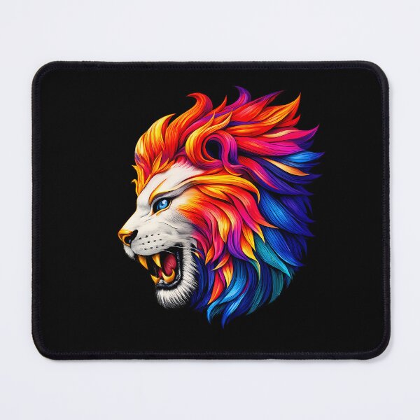 Item preview, Neon Roaring Lion - Vibrant Pop Art King of the Jungle designed and sold by Royal Beast Art.