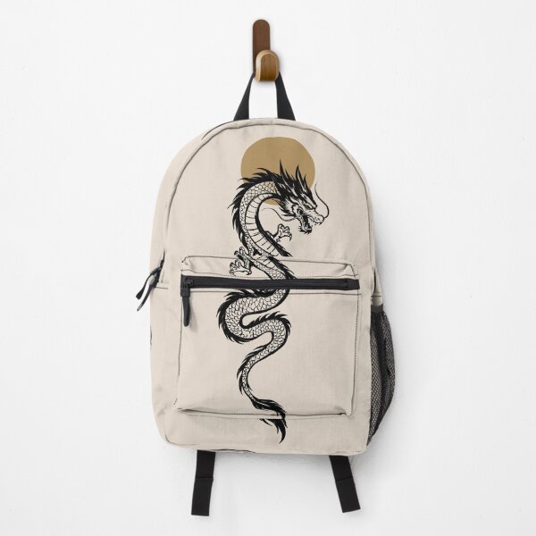 Item preview, Japanese Dragon Art Print | Minimalist Black Dragon Design with Golden Sun designed and sold by MonNoir.