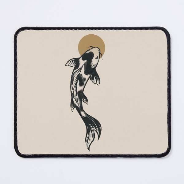 Item preview, Japanese Koi Fish Print Art | Black Koi Yin Yang Design | Minimalist Asian Zen Decor designed and sold by MonNoir.