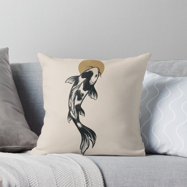 Item preview, Japanese Koi Fish Print Art | Black Koi Yin Yang Design | Minimalist Asian Zen Decor designed and sold by MonNoir.