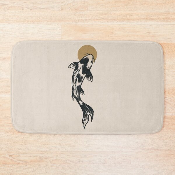 Item preview, Japanese Koi Fish Print Art | Black Koi Yin Yang Design | Minimalist Asian Zen Decor designed and sold by MonNoir.