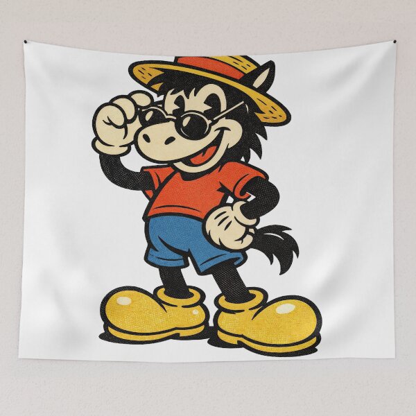 Item preview, Sticker - Decal - Playful Donkey – Retro Cool designed and sold by ForeverPrintsOK.