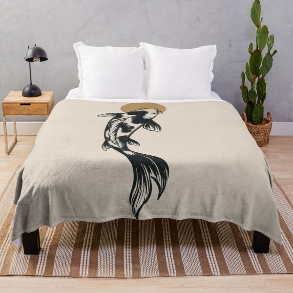 Item preview, Japanese Koi Fish Print Art | Black Koi Yin Yang Design | Minimalist Asian Zen Decor designed and sold by MonNoir.