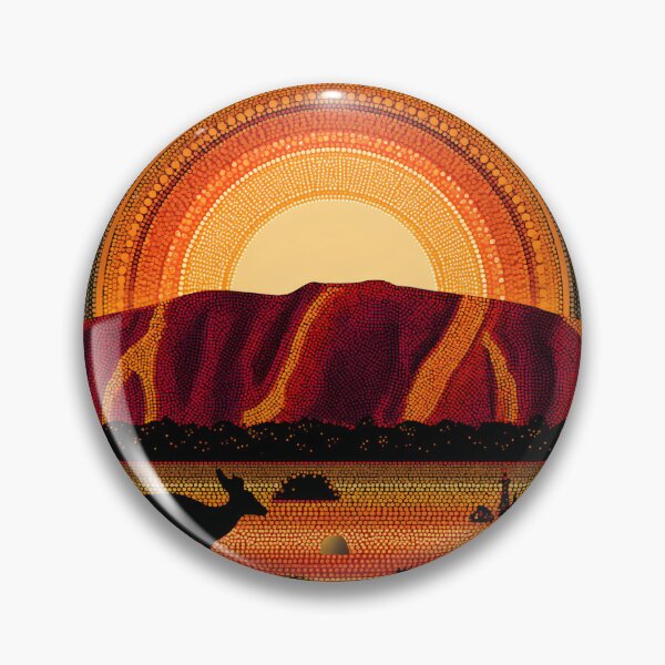 Item preview, Aboriginal Inspired Dot Art - Ayers Rock Uluru Sunset designed and sold by GrinGalore.
