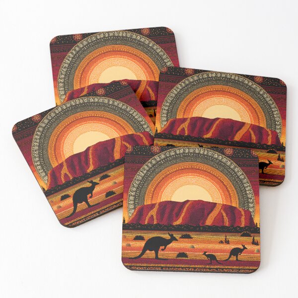 Item preview, Aboriginal Inspired Dot Art - Ayers Rock Uluru Sunset designed and sold by GrinGalore.