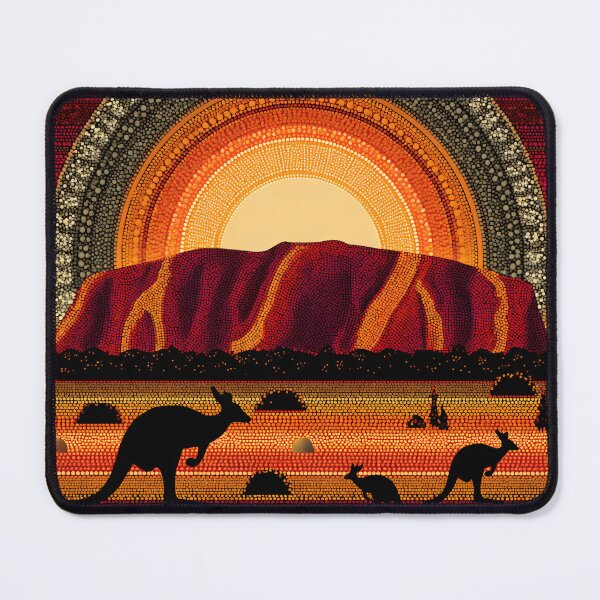 Item preview, Aboriginal Inspired Dot Art - Ayers Rock Uluru Sunset designed and sold by GrinGalore.