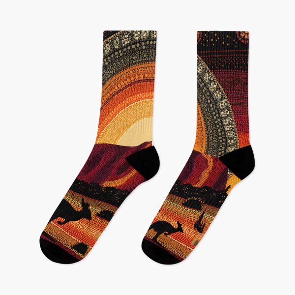 Item preview, Aboriginal Inspired Dot Art - Ayers Rock Uluru Sunset designed and sold by GrinGalore.