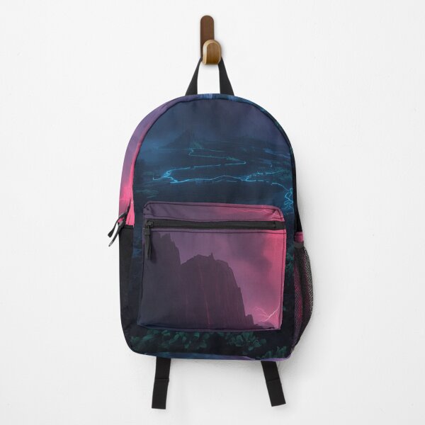 Item preview, Neon Obsidian Volcano Sci-Fi Fantasy Landscape designed and sold by Luminous Wilds.