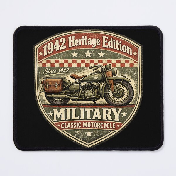 Item preview, 1942 Heritage Military Motorcycle – Vintage Classic Army Bike Badge designed and sold by Adventure paradise ⭐⭐⭐⭐⭐.