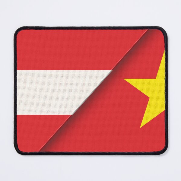 Item preview, Double flag of Austria and Vietnam on fabric texture. Flag of Austria and Vietnam - 3D illustration. Two Flag Together on Fabric. Austrian and Vietnamese flag in one. Austrian - Vietnamese relations designed and sold by Decoriolus.