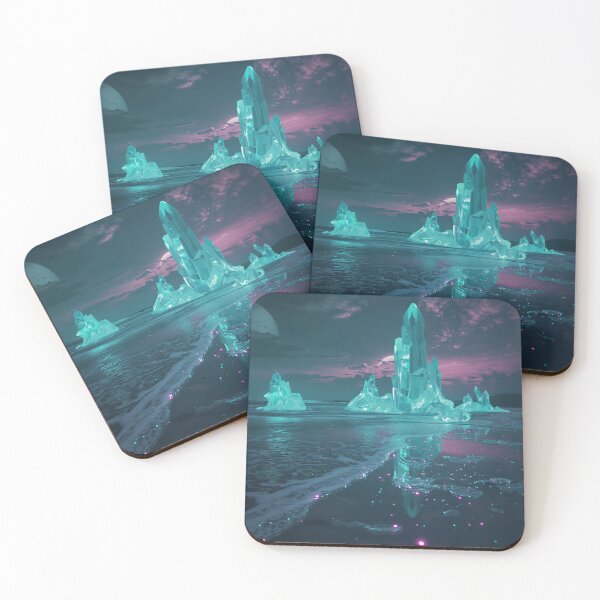 Item preview, Quantum Crystal Ocean Fantasy Sci-Fi Landscape designed and sold by Luminous Wilds.