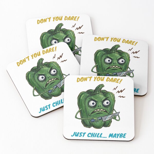 Item preview, Angry Green Bell Pepper With Knife Funny Cartoon designed and sold by PM.