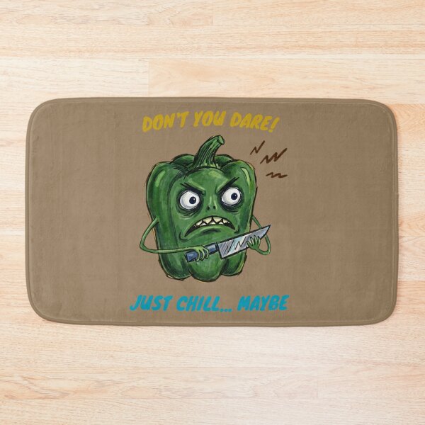 Item preview, Angry Green Bell Pepper With Knife Funny Cartoon designed and sold by PM.