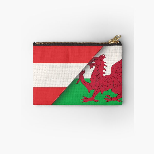 Item preview, Double flag of Austria and Wales on fabric texture. Flag of Austria and Wales - 3D illustration. Two Flag Together on Fabric Texture. Austrian and Welsh flag in one. Austrian - Welsh relations designed and sold by Decoriolus.