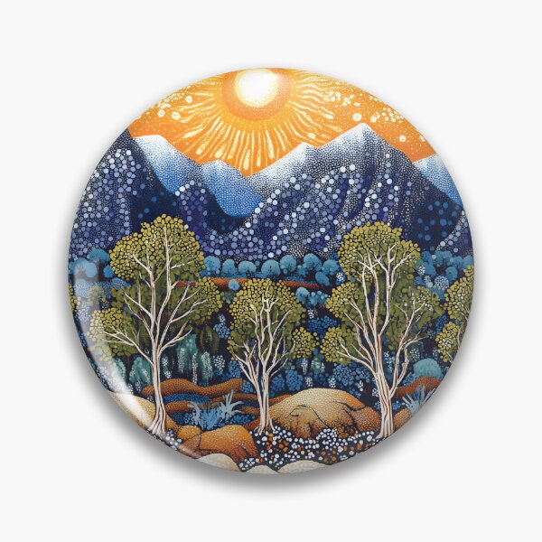 Item preview, Aboriginal Inspired Dot Art - Warrumbungle National Park Sunrise designed and sold by GrinGalore.