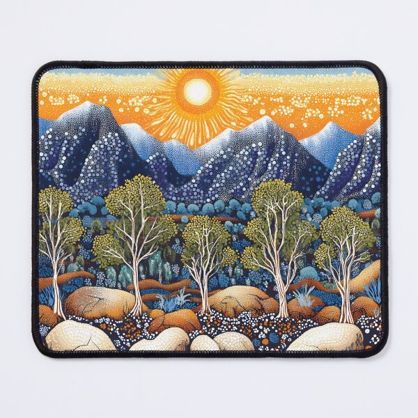 Item preview, Aboriginal Inspired Dot Art - Warrumbungle National Park Sunrise designed and sold by GrinGalore.
