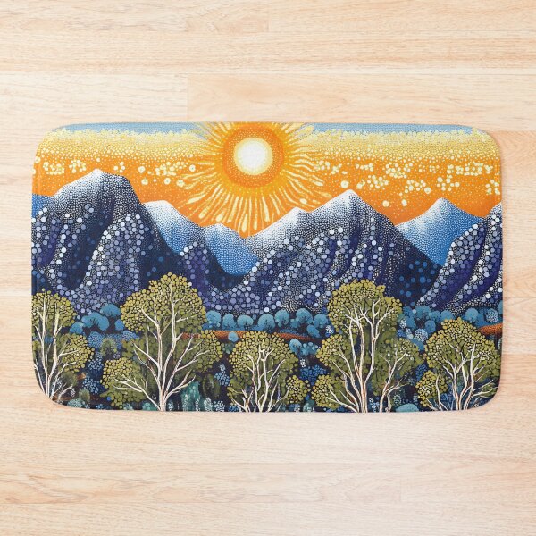 Item preview, Aboriginal Inspired Dot Art - Warrumbungle National Park Sunrise designed and sold by GrinGalore.