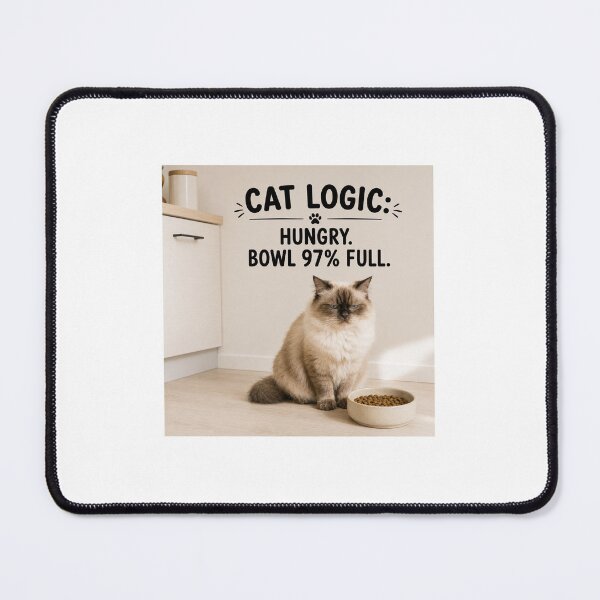 Item preview, Cat Logic Hungry Bowl 97 Percent Full designed and sold by LovelyCatGalaxy.