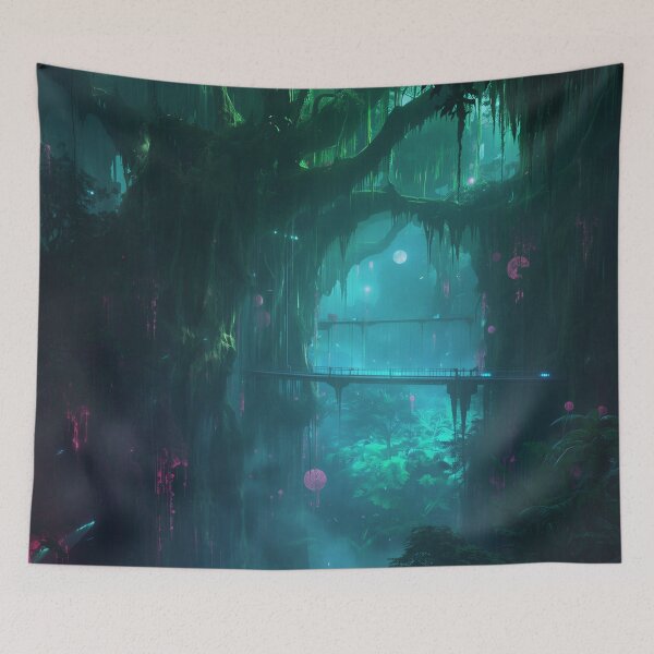 Item preview, Astral Bioluminescent Jungle Fantasy Landscape designed and sold by Luminous Wilds.