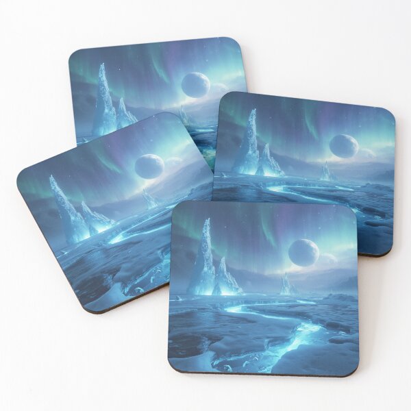 Item preview, Frozen Aurora Alien Fantasy Landscape designed and sold by Luminous Wilds.