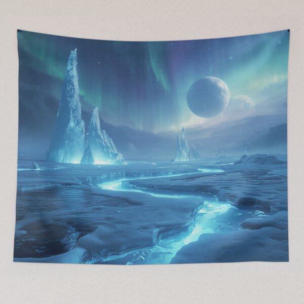 Item preview, Frozen Aurora Alien Fantasy Landscape designed and sold by Luminous Wilds.