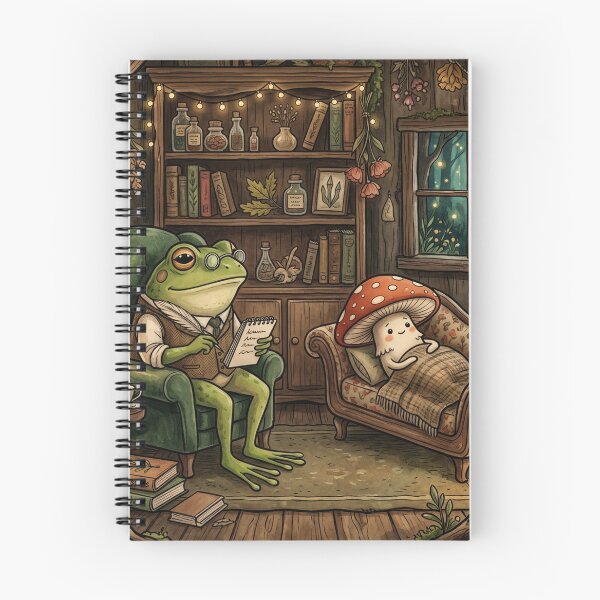 Item preview, Therapy Goblin Frog Art Print | Cottagecore Mental Health Humor Goblincore Wall Art designed and sold by vaggleTown.