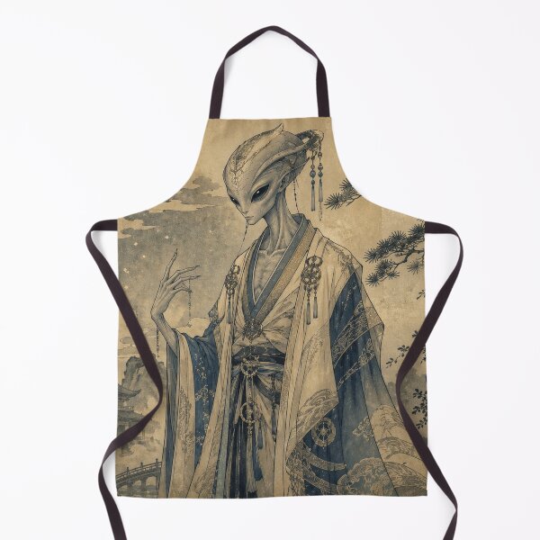 Item preview, Celestial Visitor — Japanese Ukiyo-e Alien Portrait Art Print designed and sold by CosmicUkiyo.