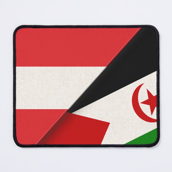 Item preview, Double flag of Austria and Western Sahara on fabric texture. Flag of Austria and Western Sahara - 3D illustration. Fabric Texture. Austrian and Sahrawi flag in one. Austrian - Sahrawi relations designed and sold by Decoriolus.