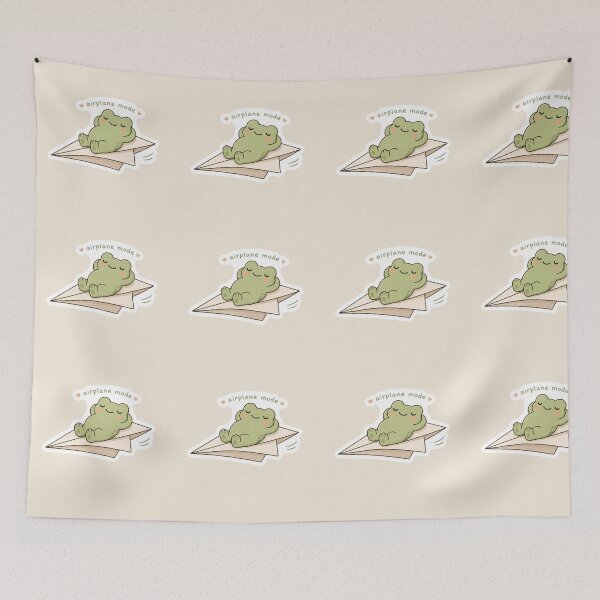 Item preview, Airplane Mode Frog Sticker | Cute Cozy Pastel Aesthetic designed and sold by Digital_products_0111.