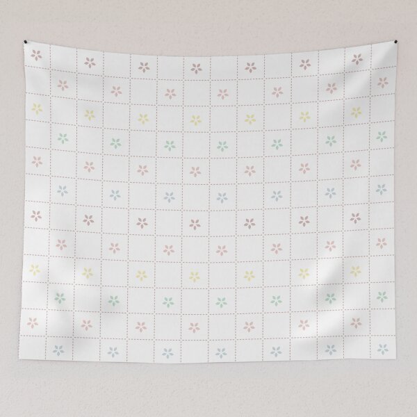 Item preview, Soft Pastel Floral Grid Decor | Minimal Daisy Pattern designed and sold by Mellowtint Studio.