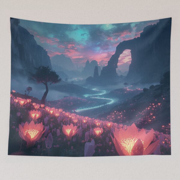 Item preview, Cosmic Bloom Alien Fantasy Landscape designed and sold by Luminous Wilds.