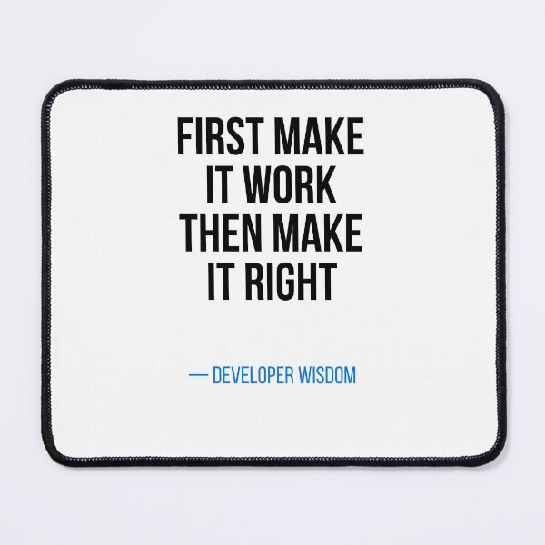 Item preview, First Make It Work Then Make It Right Funny Developer Shirt designed and sold by CodeAndLaugh.