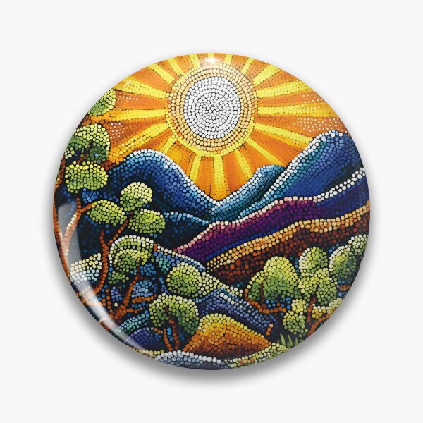 Item preview, Aboriginal Inspired Dot Art - Sunbeams in Warrumbungle National Park designed and sold by GrinGalore.