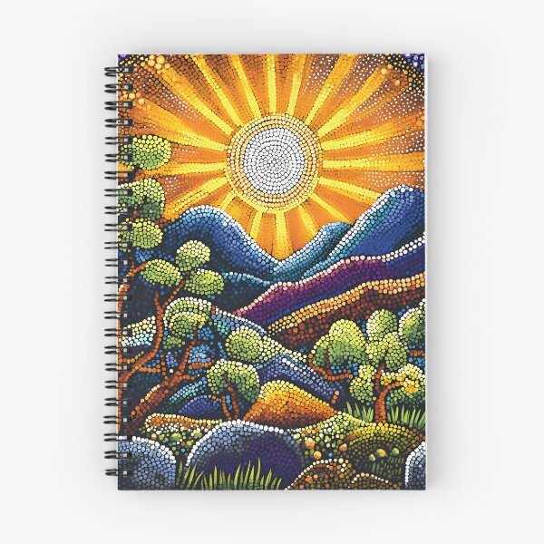 Item preview, Aboriginal Inspired Dot Art - Sunbeams in Warrumbungle National Park designed and sold by GrinGalore.