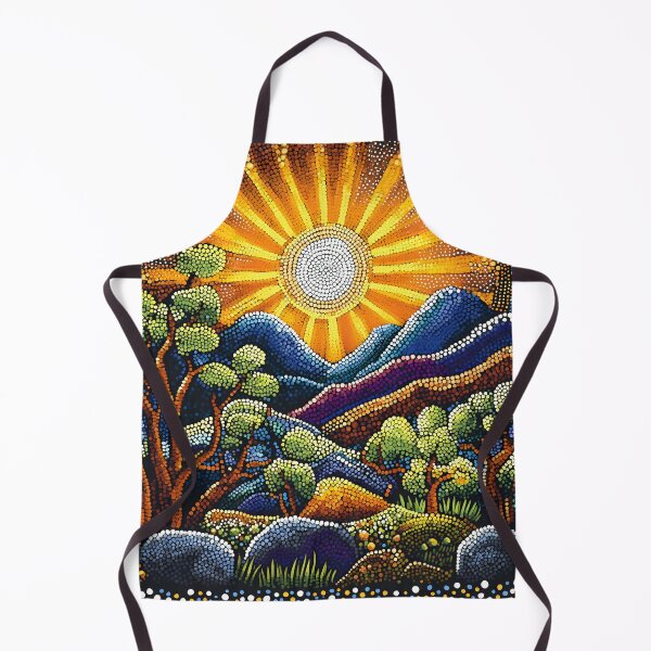 Item preview, Aboriginal Inspired Dot Art - Sunbeams in Warrumbungle National Park designed and sold by GrinGalore.