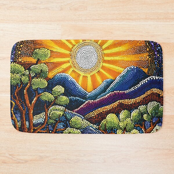 Item preview, Aboriginal Inspired Dot Art - Sunbeams in Warrumbungle National Park designed and sold by GrinGalore.