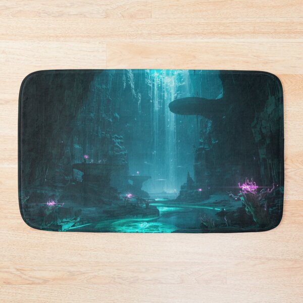 Item preview, Abyssal Bioluminescent Cavern Fantasy Landscape designed and sold by Luminous Wilds.