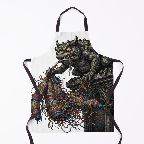 Item preview, The Frogger Gothic Gargoyle Funny Crochet Fiber Art designed and sold by Retro Mood Co.