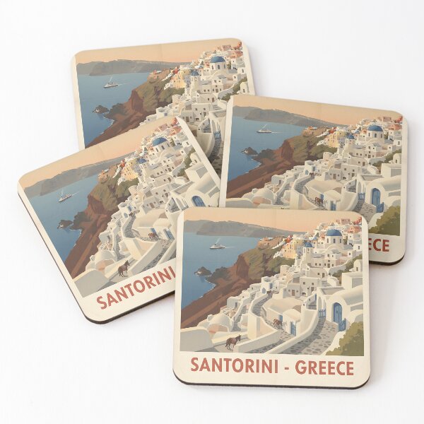 Item preview, Santorini Greece, Greek Island Vintage Travel Tourism designed and sold by TravelersGems.