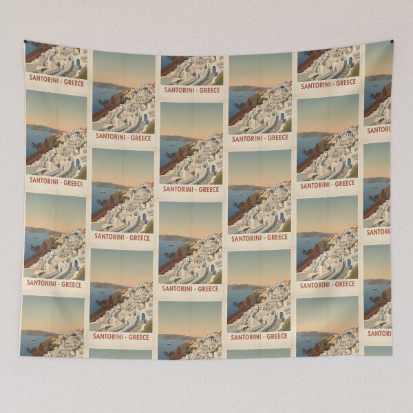 Item preview, Santorini Greece, Greek Island Vintage Travel Tourism designed and sold by TravelersGems.