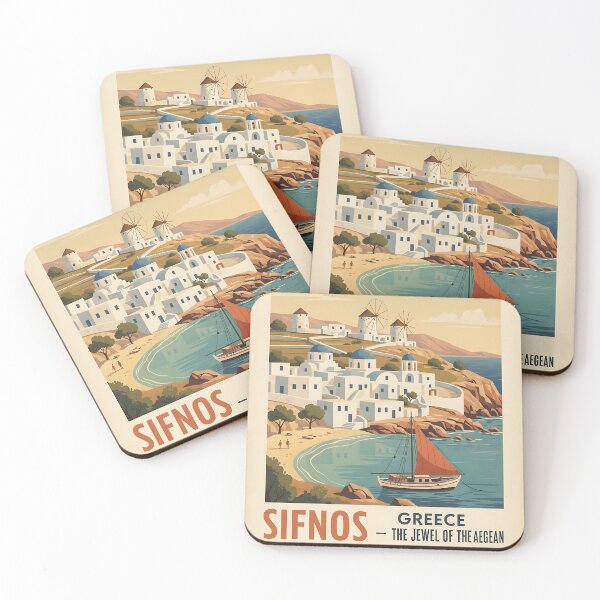 Item preview, Sifnos Greece, Greek Island Vintage Travel Tourism designed and sold by TravelersGems.