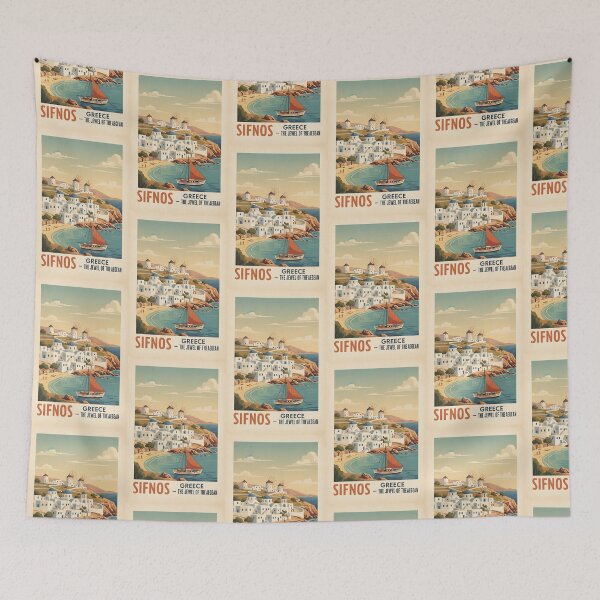 Item preview, Sifnos Greece, Greek Island Vintage Travel Tourism designed and sold by TravelersGems.