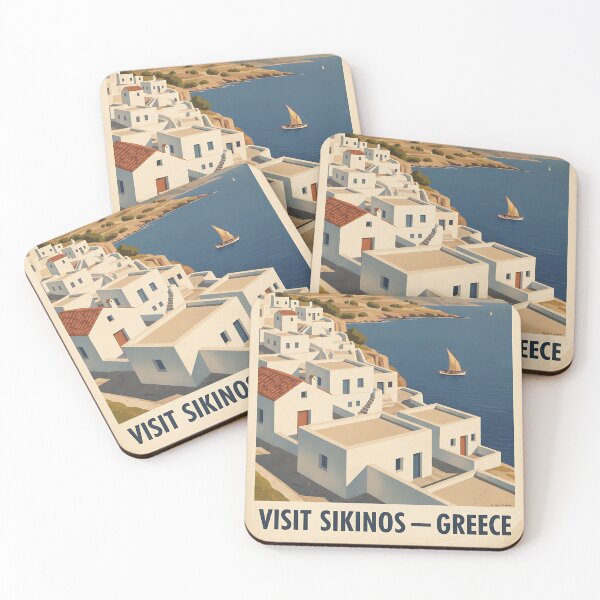Item preview, Sikinos Greece, Greek Island Vintage Travel Tourism designed and sold by TravelersGems.