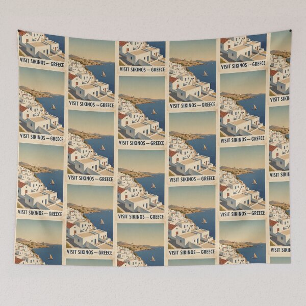 Item preview, Sikinos Greece, Greek Island Vintage Travel Tourism designed and sold by TravelersGems.