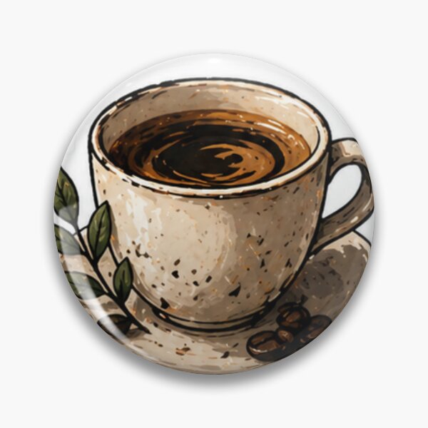 Artikelvorschau, Rustikaler Keramik-Kaffeebecher-Aufkleber | Erdige Espresso-Café-Kunst entworfen und verkauft von WeirdSketcher.